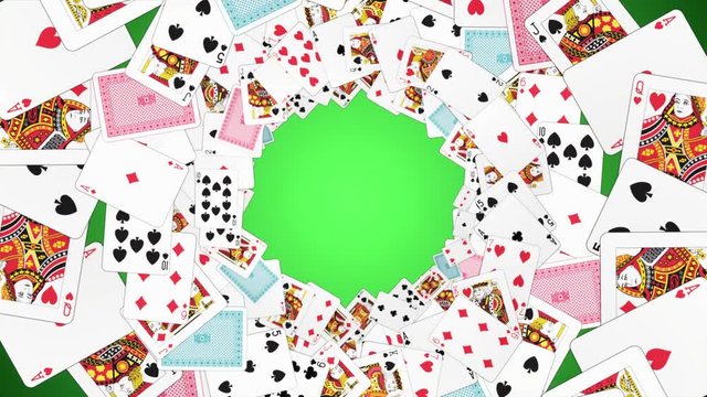 Falling Poker Card Animation Background, Loop, Rendering, with Alpha Channel, 4k
