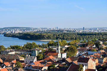 Fototapeta na wymiar View Across Zemun To Belgrade