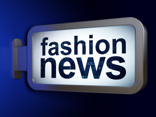 News concept: Fashion News on advertising billboard background, 3D rendering