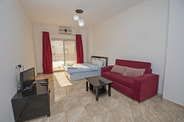 Interior design of a studio apartment living room show home