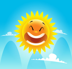 Happy smile on summer sun face.