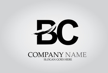 BC Splash Brush Letters Design Logo