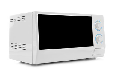 Microwave oven on white background