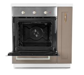 Electric oven on white background