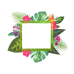 Tropical green border frame