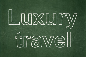 Obraz premium Tourism concept: text Luxury Travel on Green chalkboard background