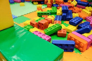 Colorful wooden building blocks.