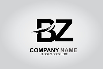 BZ Splash Brush Letters Design Logo