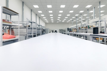 Clean production room. Manufacture of industrial electronics.
