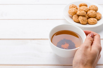 tea on the wooden table