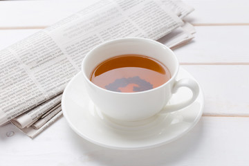 tea on the wooden table