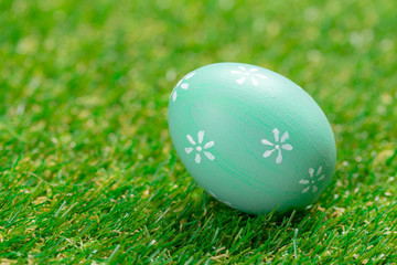 easter eggs on the grass