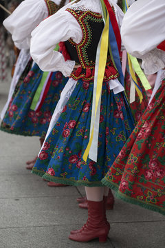 Polish Folk Dance Group With Traditional Costume