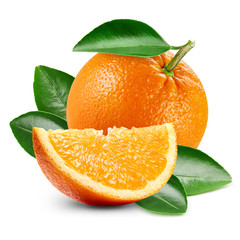 orange fruits with leaf