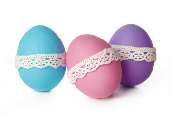 easter eggs isolated on white