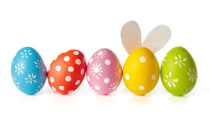 easter eggs isolated on white