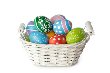 easter eggs isolated on white