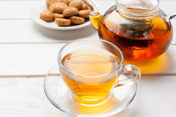 tea on the wooden table