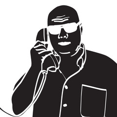 Vector image of a man talking on the phone