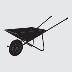 Vector image of a wheelbarrow for working in the garden