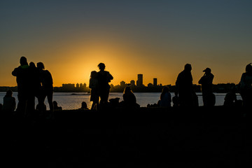 Sunset Cityscape Scene, Montevideo, Uruguay