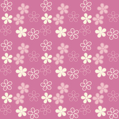 Seamless floral pattern.  Cherry blossoms. Blooming cherry.