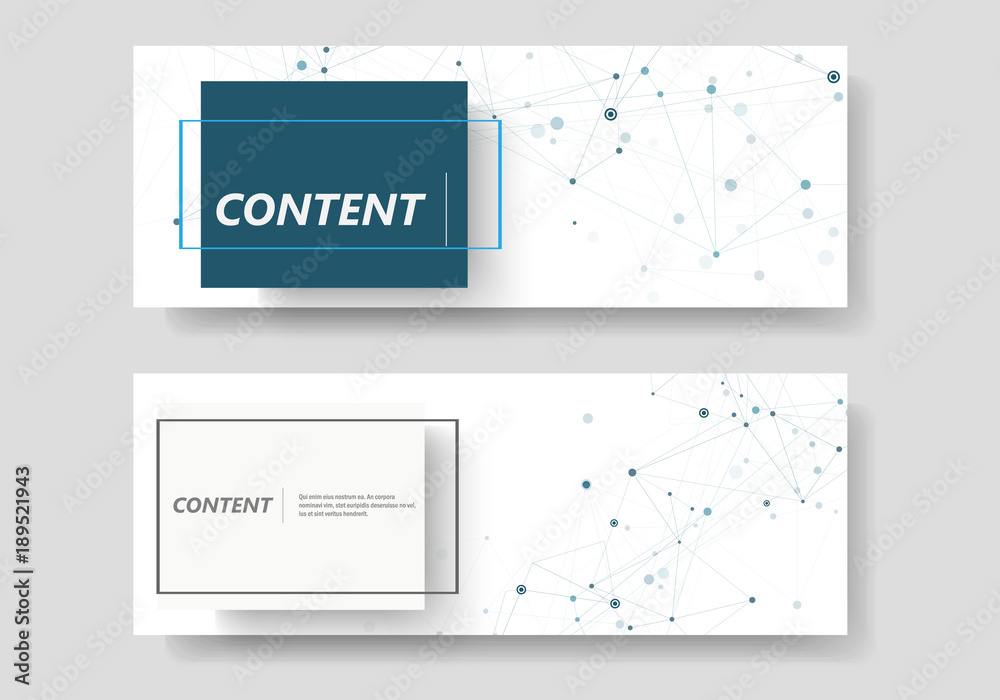 Wall mural abstract connect background with connected lines and dots. modern vector templates brochure