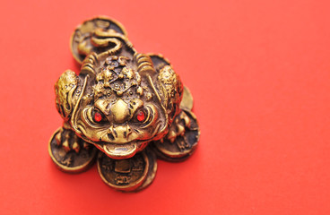 Golden Buddha on a black background 
