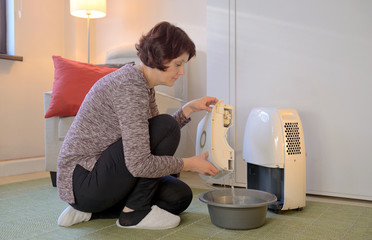 Portable dehumidifier colect water from air