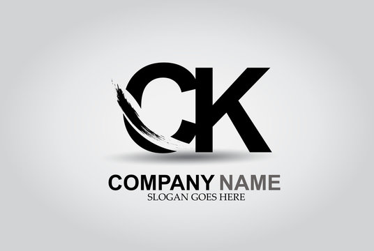CK Splash Brush Letters Design Logo