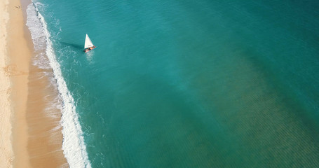 going out to sail aerial view