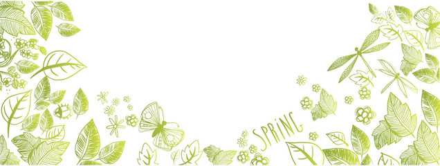 Obraz premium Spring doodles background