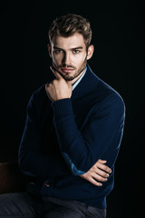 man posing at studio