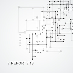 Adstract geometric lines and dots pattern. Modern network technology background