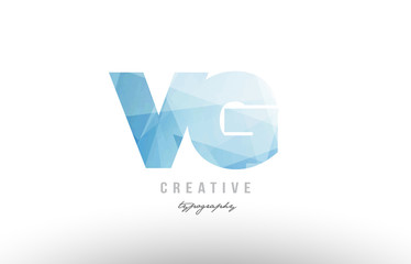 vg v g blue polygonal alphabet letter logo icon combination