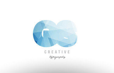 gs g s blue polygonal alphabet letter logo icon combination