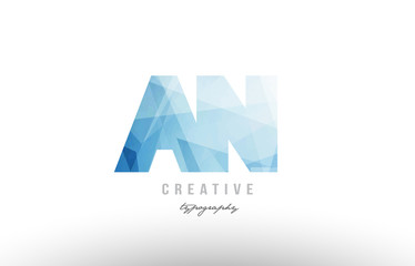 Fototapeta premium an a n blue polygonal alphabet letter logo icon combination