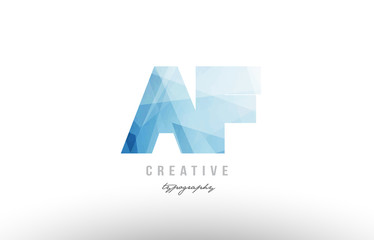 Naklejka premium af a f blue polygonal alphabet letter logo icon combination