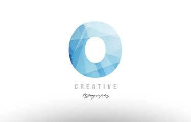 o blue polygonal alphabet letter logo icon design