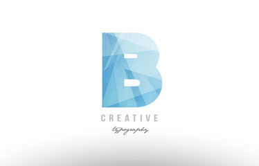 b blue polygonal alphabet letter logo icon design