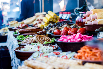 background pickles tomatoes garlic pepper cucumber closeup