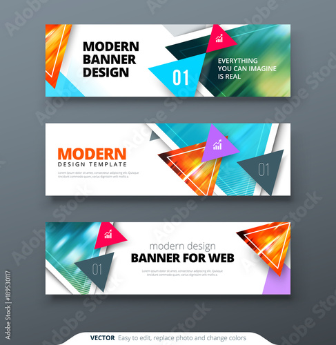 "Banner design vector abstract geometric design banner web 