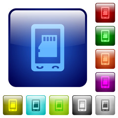 Mobile memory card color square buttons