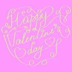 Happy Valentine's day lettering card.