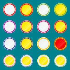 Ribbon awards set. Trophy and reward, competition and victory, success and achievement. Flat vector cartoon illustration. Objects isolated on white background.