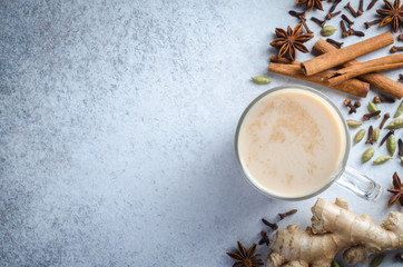 Masala chai with spices