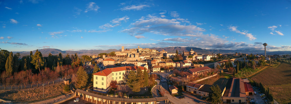 Montefalco, Umbria, Italy. The panorama 180 above the town