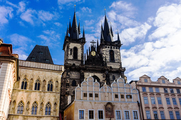 Church of Our Lady before Tyn, from Old Town Square, Stare Mesto, Prague, Czech Republic
