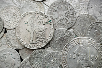 Naklejka premium ancient silver medieval coins