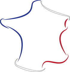 Silhouette de la France avec drapeau